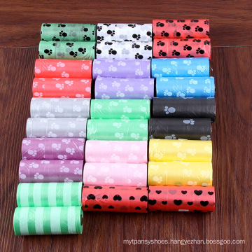 Transer Pet Supply 1Rolls 15pcs Printing Cat Dog Poop Bags Outdoor Home Clean Refill Garbage Bag